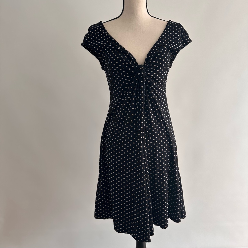 Elegant Black Polka Dot Dress